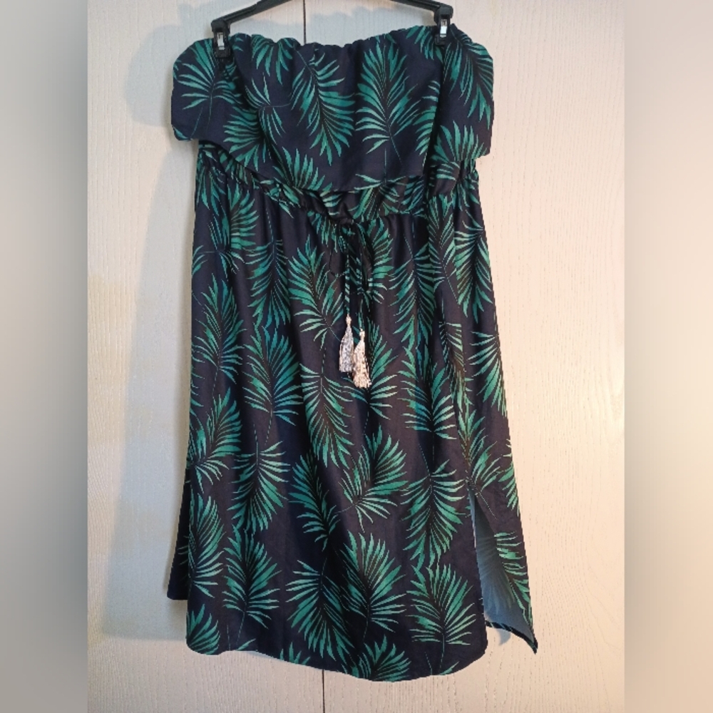 Shein Women's plus size 4X Strapless Tropical Floral Dress